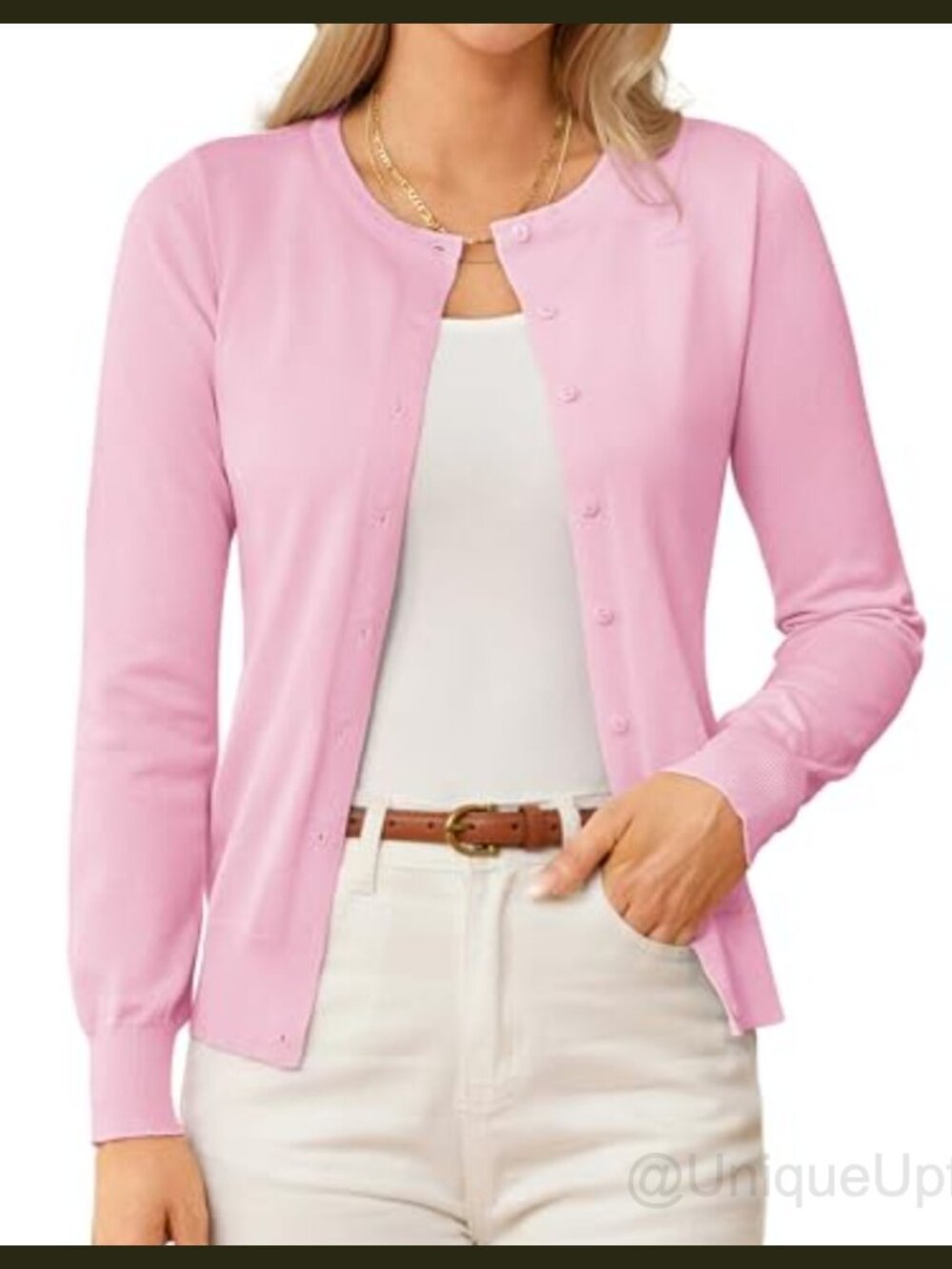 Knit Button Down Cardigan Sweater Lightweight Layering Women